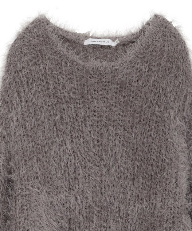 AMERICAN HOLIC シャギーニットプルオーバー Gray Beige