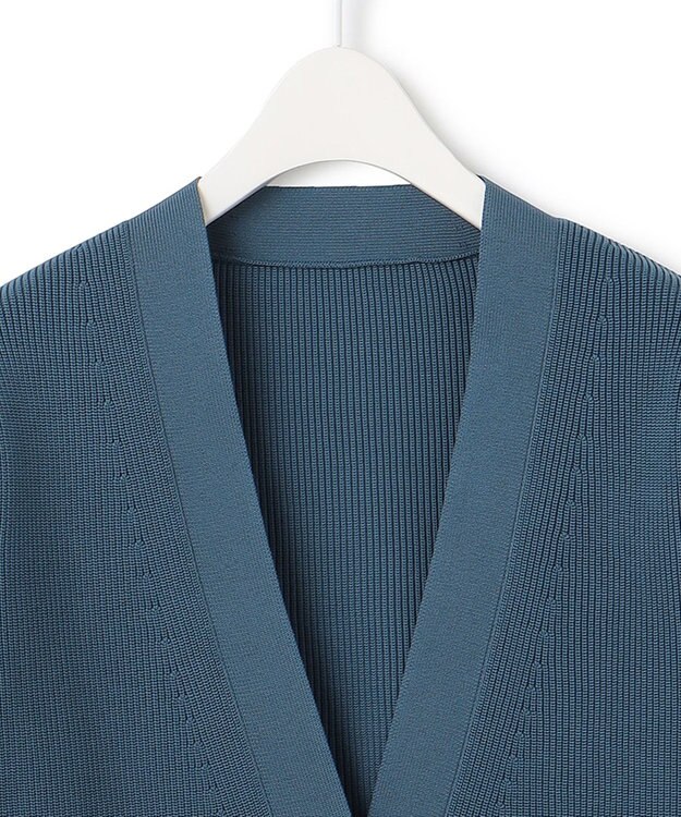 ICB 【洗える】リサイクルポリエステルハイゲージ カーディガン ダルブルー系