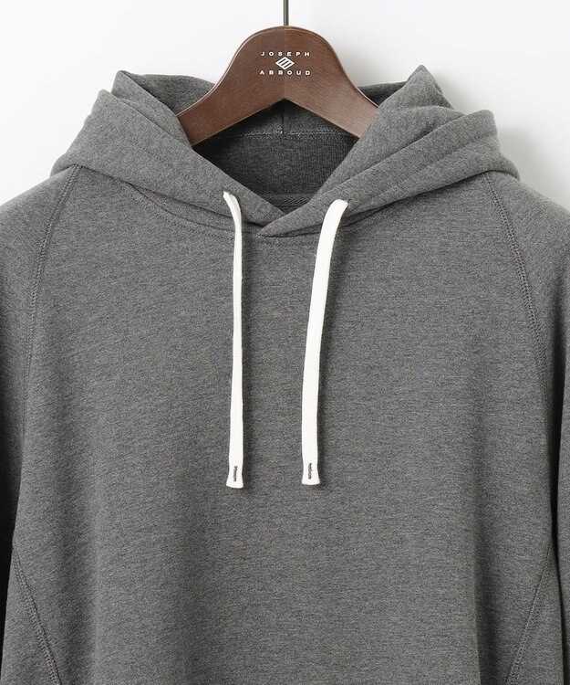 JOSEPH ABBOUD MOUNTAIN 【SPACE／UNISEX】OGパイルエンブロイダリー パーカー グレー系
