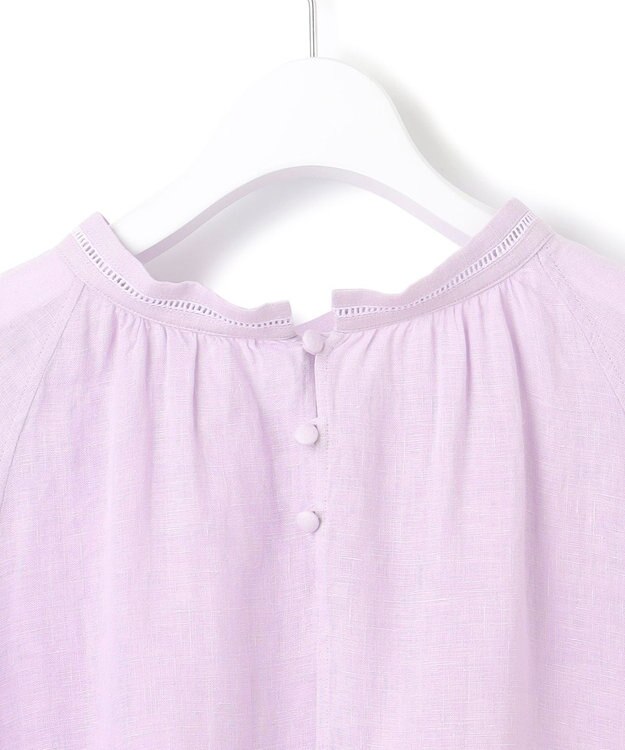 23区 S 【洗える】LIBECOリネン ボリュームスリーブ ブラウス ラベンダー系