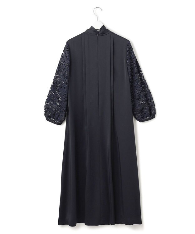 23区 【APPLAUDIR】ノーブルサテン レースコンビドレス ネイビー