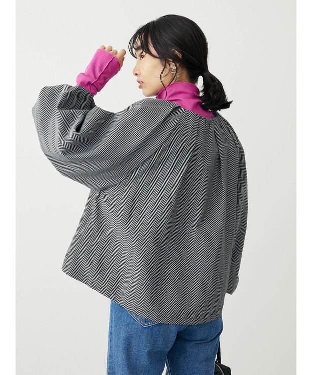 Green Parks ・ｆｕｒｒｙ　ｒａｔｅ　ヘリンボーンタックジャケット Black