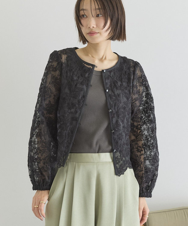 AMERICAN HOLIC 【前後2WAY】シアーレースブラウス Black