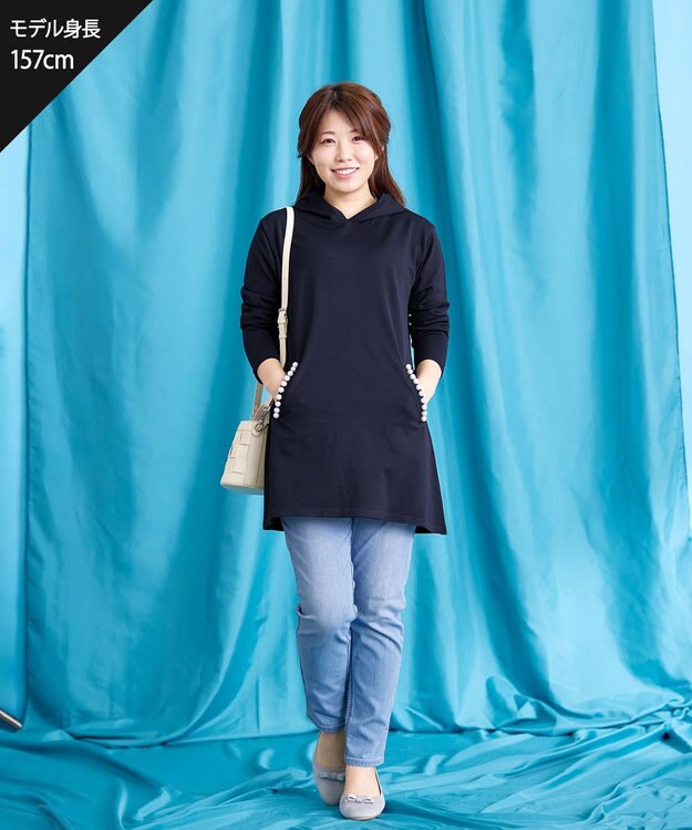 Tiaclasse L 【洗える・ストレッチ】デニムパンツ サックス