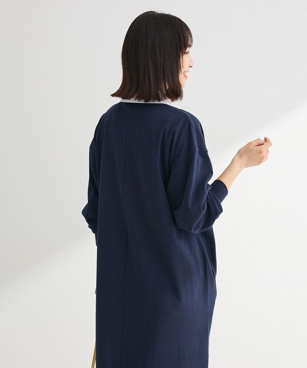 Green Parks ラガーシャツワンピース Navy