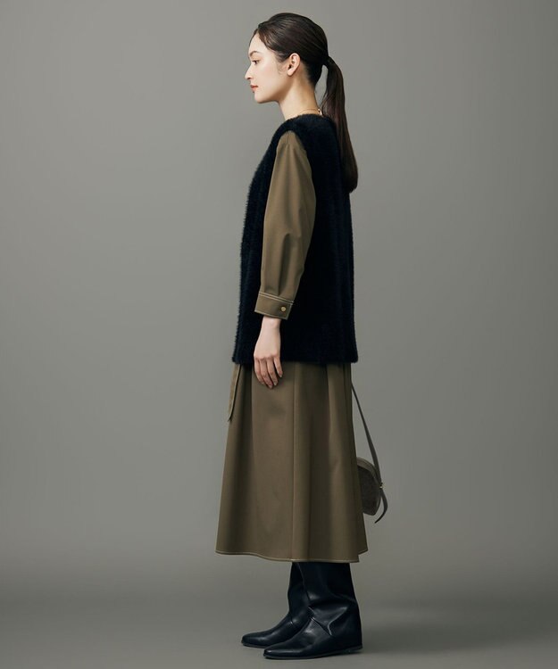 自由区 L ニットファー ジレ ブラック