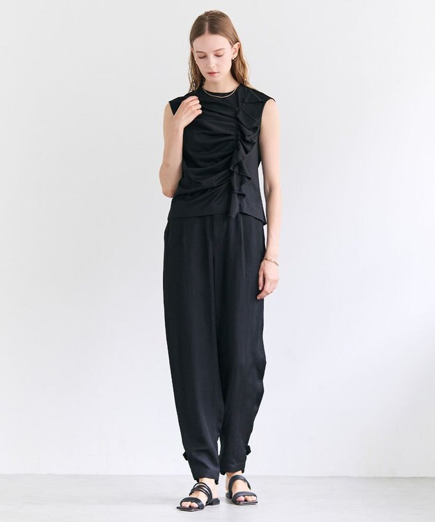 BEIGE， AFGHA / コットンドレープ スムーストップス Black