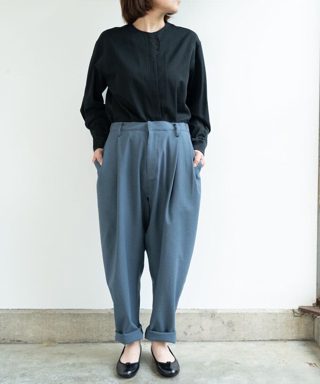 muuc スラックス グレイッシュブルー