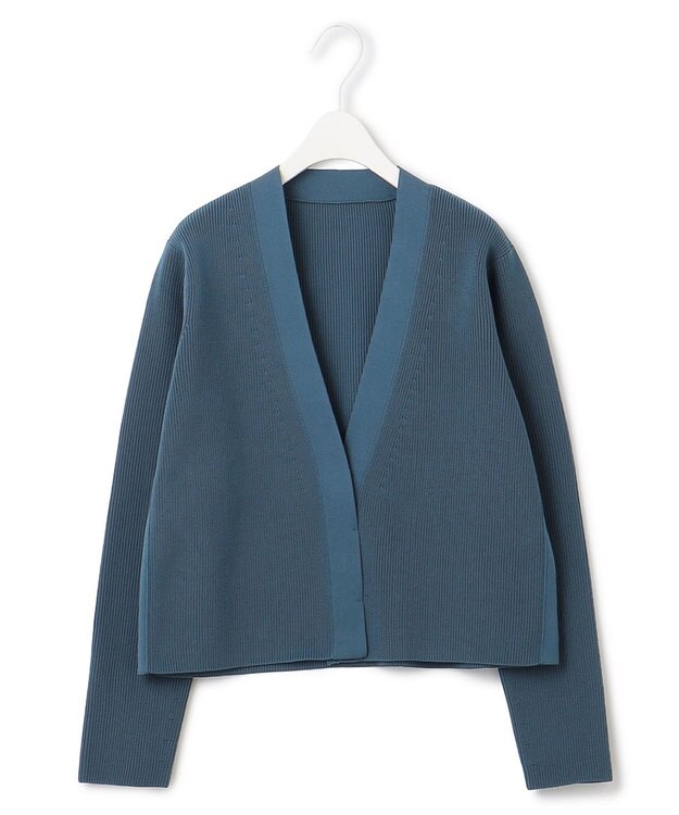 ICB 【洗える】リサイクルポリエステルハイゲージ カーディガン ダルブルー系