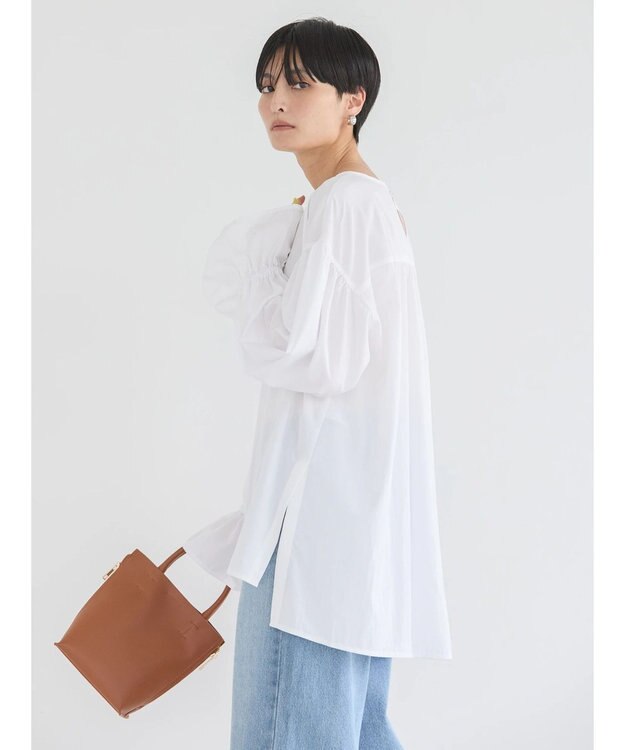 AMERICAN HOLIC 接触冷感キャンディースリーブサイドスリットブラウス Off White