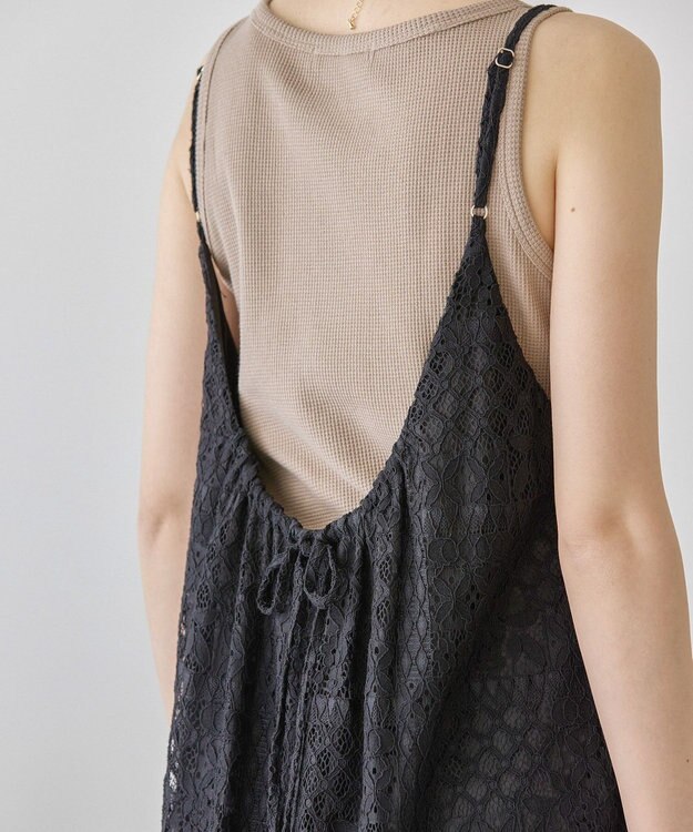 AMERICAN HOLIC レースキャミロングワンピース Black