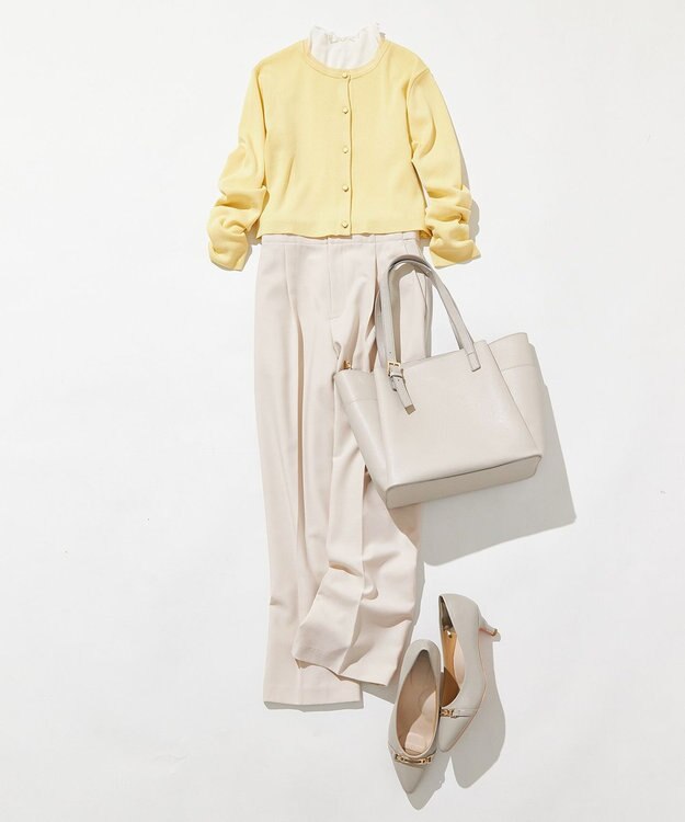 ANY SIS マルチポケットオフィストート バッグ ベージュ