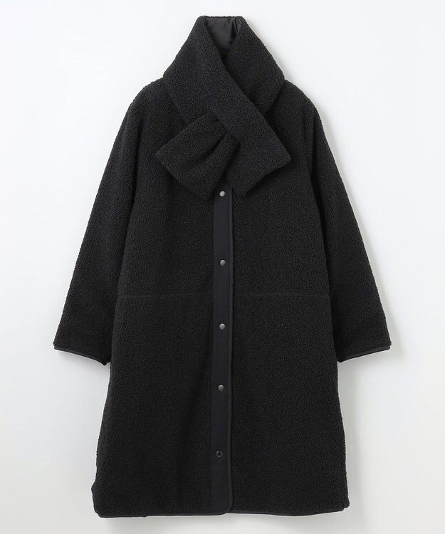 ANY L 【マフラー付き】キルトリバーシブルコート ブラック