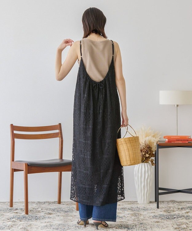 AMERICAN HOLIC レースキャミロングワンピース Black