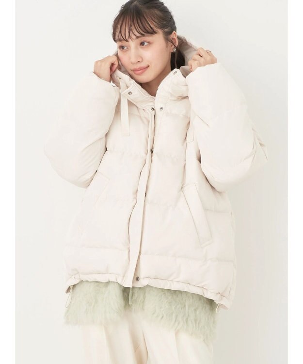 earth music&ecology フーディー中綿ブルゾン Ivory