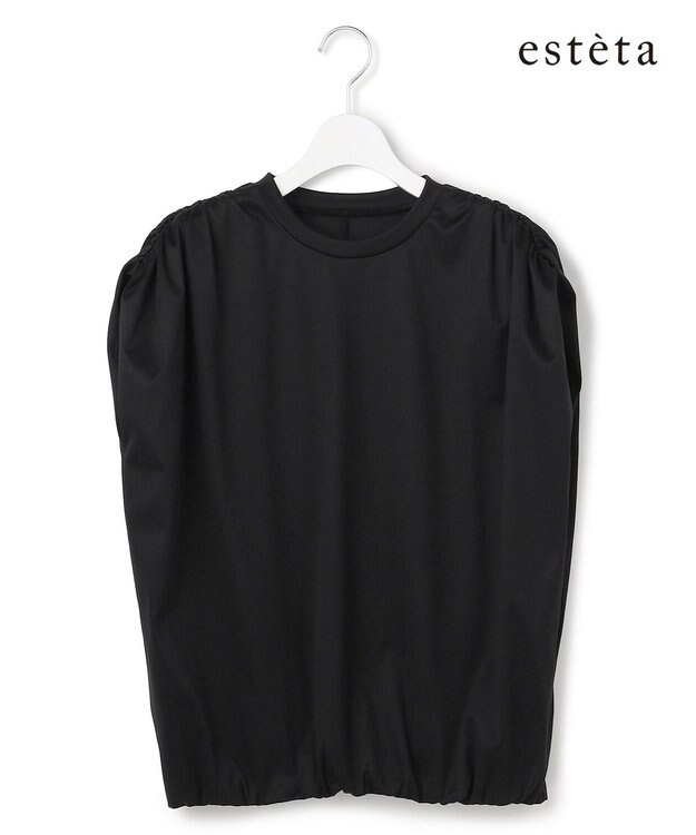 23区 S 【エステータ】ショルダータックジャージー カットソー ブラック系