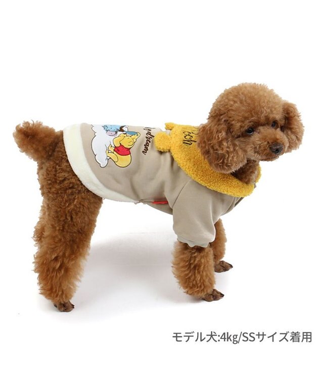 PET PARADISE ディズニー くまのプーさん ドリームトレーナー 耳付き襟 小型犬 黄