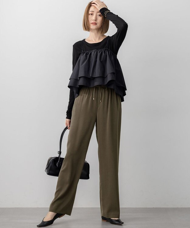 23区 S 【滝沢眞規子さん着用/洗える】シアーレイヤード カットソー ブラック系