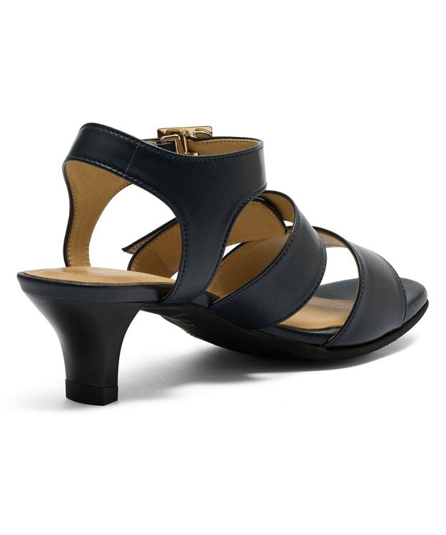 ASICS WALKING ペダラ ヒールサンダル 3E 5.0cmヒール ブルー系