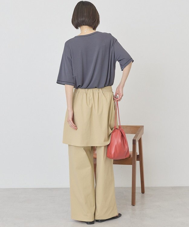 AMERICAN HOLIC 【先行予約】【マルチ機能】配色ステッチルーズTシャツ Chacoal Gray