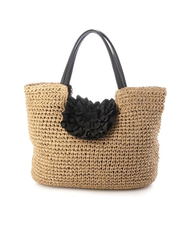 UNBILLION カシュカシュ cachecache / フリルフラップクロッシェトート ブラック