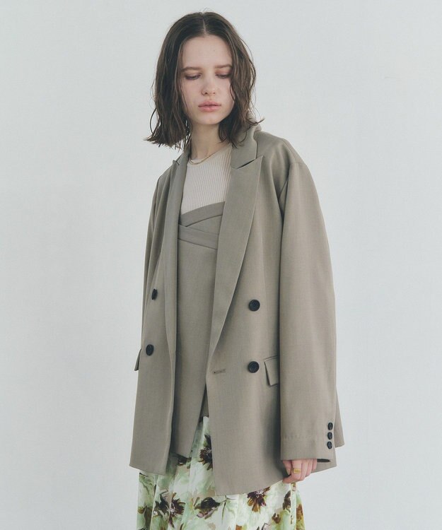 YECCA VECCA ロングテーラードジャケット Gray Beige