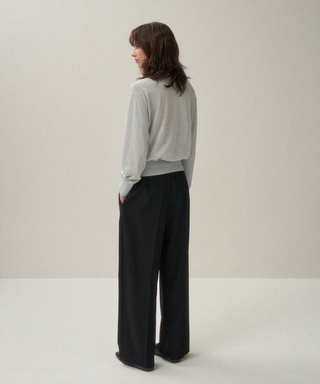 ATON RAMIE WOOL | クルーネックセーター SAX