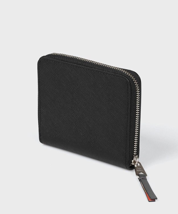 Paul Smith アーティストストライププラー ラウンドジップ2つ折り財布 ブラック