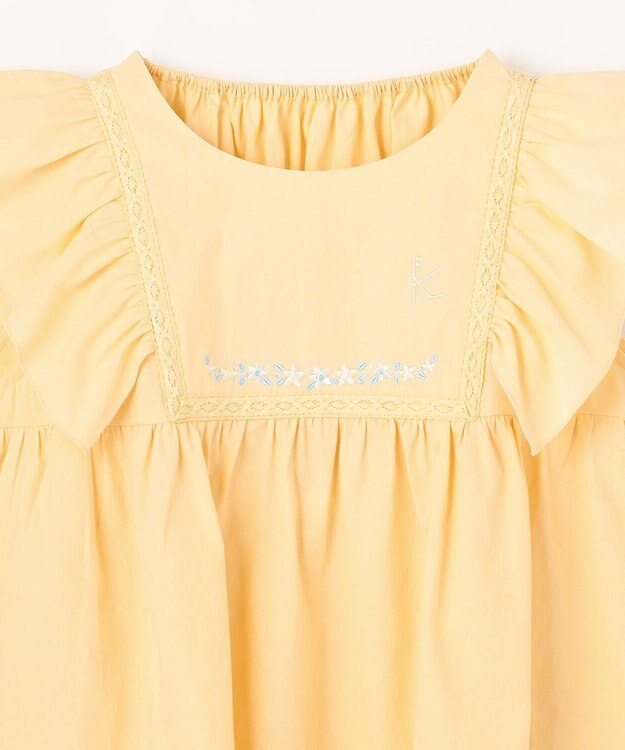 組曲 KIDS 【150-160㎝】 フラワーエンブロイダリーブラウス レモン