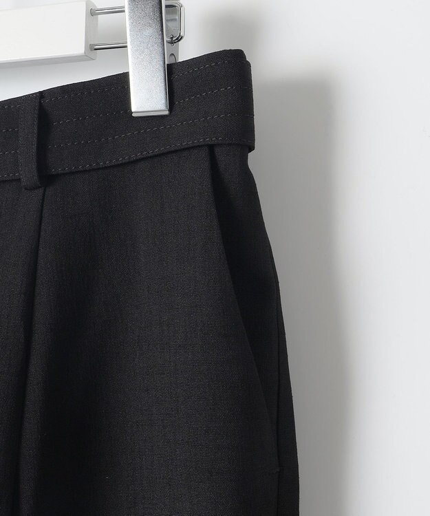 自由区 【カタログ掲載・セットアップ対応・接触冷感・UVカット・洗える】ライトリネンライクテーパード パンツ ブラック