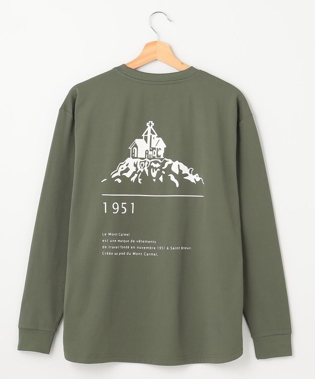 SHARE PARK LADIES 【UNISEX】吸水速乾 LMCバックプリントロングスリーブTシャツ（S・Mサイズ） オリーブ