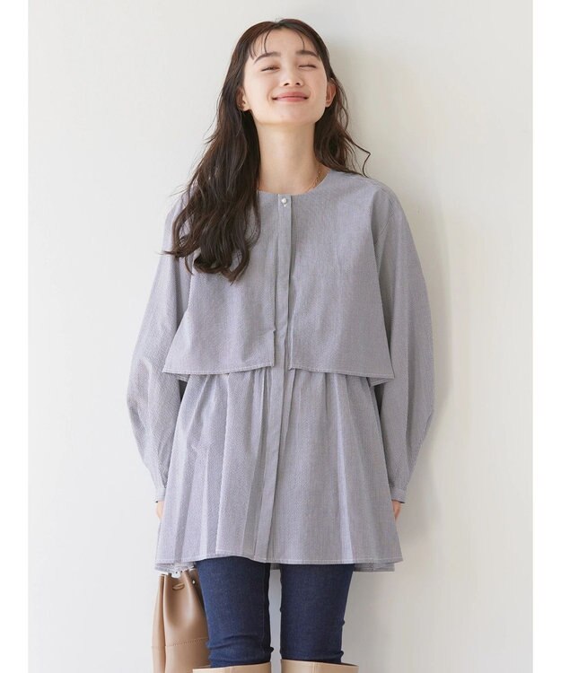 AMERICAN HOLIC サッカーワントーンティアードチュニック Stripe