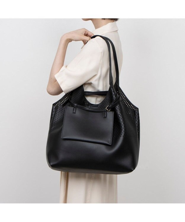 UNBILLION カシュカシュ cachecache / パンチングソフトトート ブラック