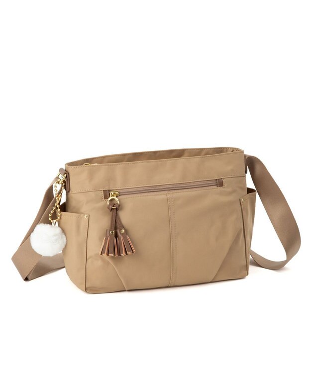 ACE BAGS & LUGGAGE kanana project collection タッセル-e ショルダーバッグ 横 68872 ベージュ