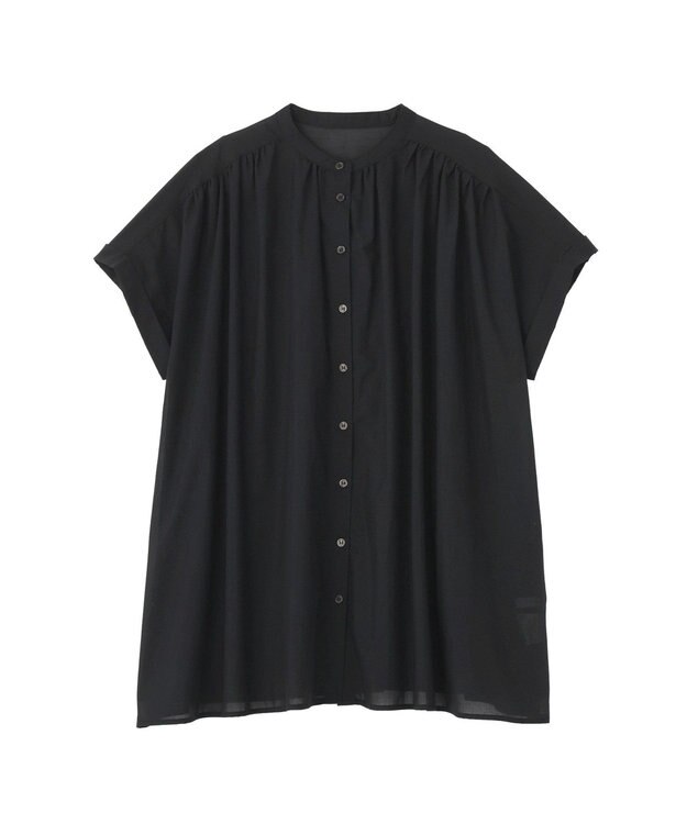 AMERICAN HOLIC 【予約】【WEB限定】イージーケア+接触冷感 フレンチスリーブギャザーシャツ Black
