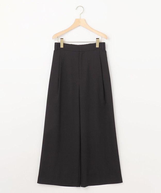 組曲 T/Rツイルストレッチ ワイドパンツ ブラック系