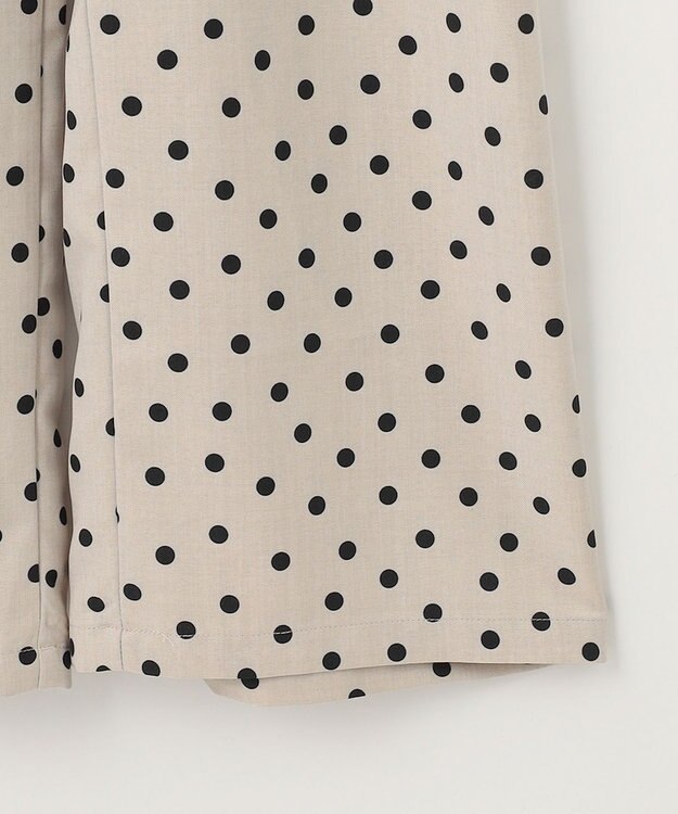 ANY KIDS 麻ライク ドット柄 ガウチョ ベージュドット