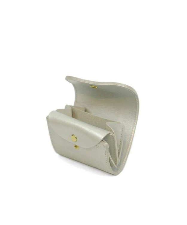 UNBILLION perche 姫路レザーかぶせミニウォレット シルバードット