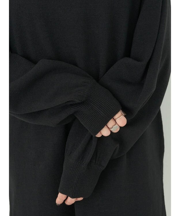 earth music&ecology バックヘムプリーツチュニック Black