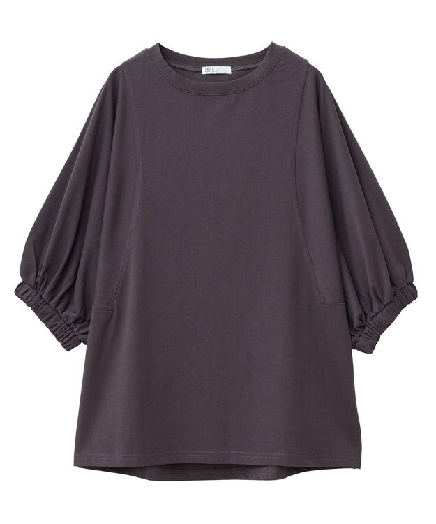 CRAFT STANDARD BOUTIQUE 接触冷感/UVカット スクエアボリュームスリーブプルオーバー Brown