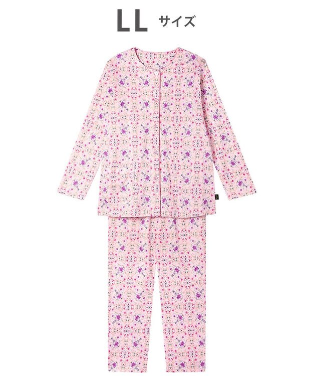 WACOAL パジャマ 長袖 長ズボン 綿100%(本体) 天竺素材 ミントン レディース NDX563 /ワコール ピンク