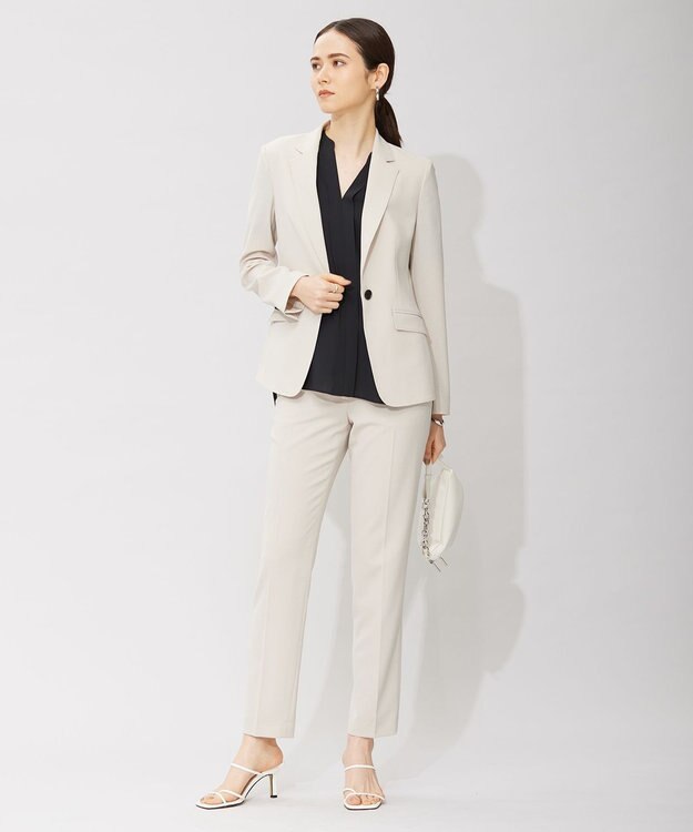 ICB 【洗える】レーヨンライクトロ テーラードジャケット トープ系