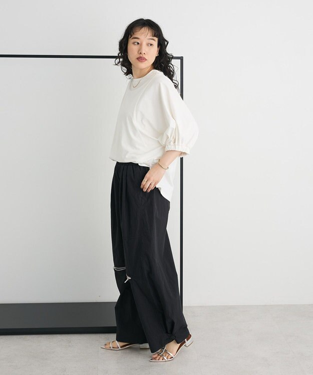 CRAFT STANDARD BOUTIQUE 接触冷感/UVカット スクエアボリュームスリーブプルオーバー White