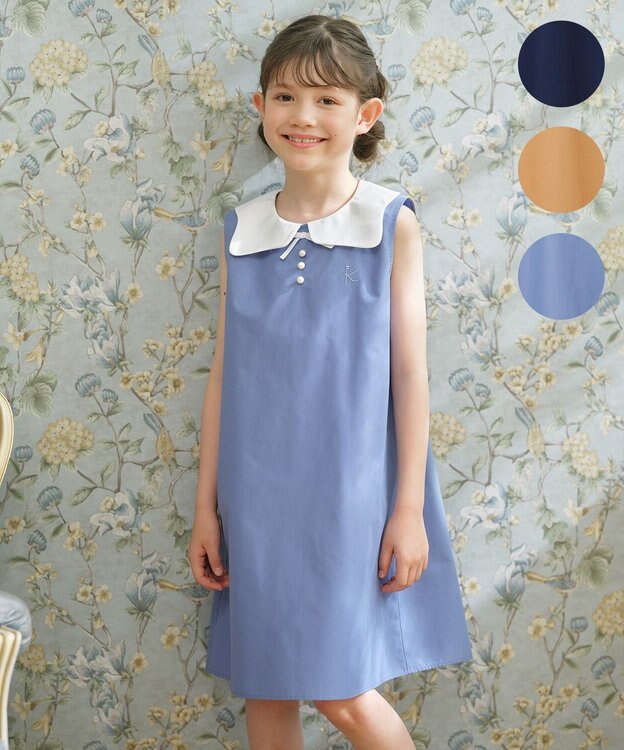 組曲 KIDS 【110-140㎝】カーブカラー ワンピース ブルー