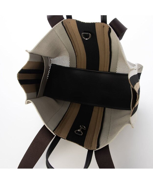 UNBILLION カシュカシュ cachecache / マルチカラーストライプ2wayスクエアトート シー