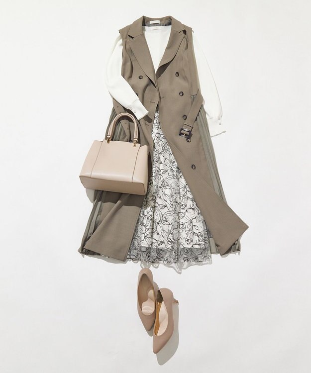 ANY SIS 【洗える】フラワーモイスチャー ニット ホワイトローズ