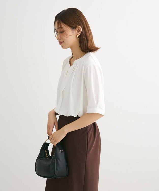 Green Parks ２ｗａｙ　５分袖ブラウソー Off White