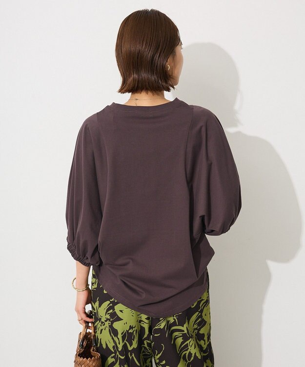 CRAFT STANDARD BOUTIQUE 接触冷感/UVカット スクエアボリュームスリーブプルオーバー Brown