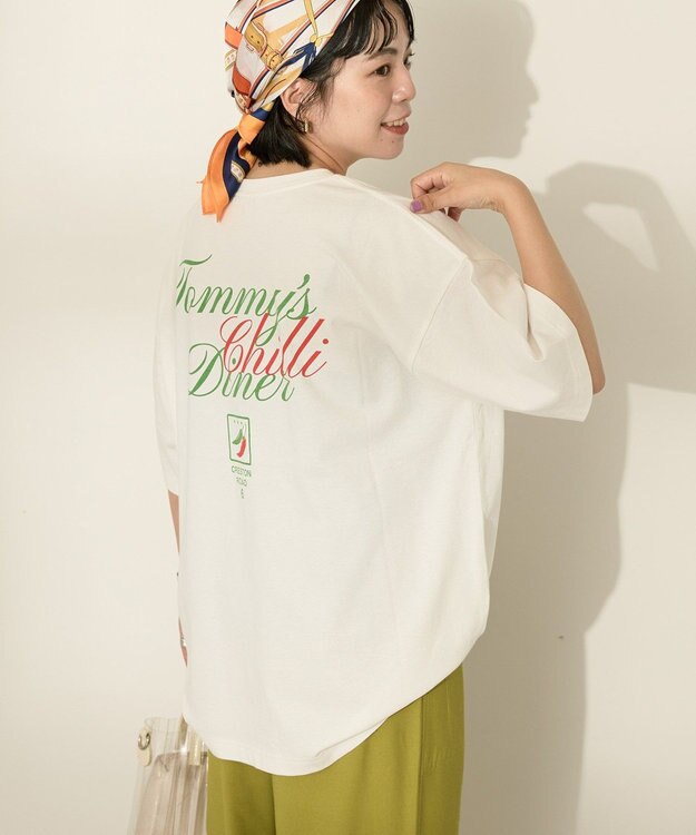 AMERICAN HOLIC バックロゴプリントTシャツ Off White