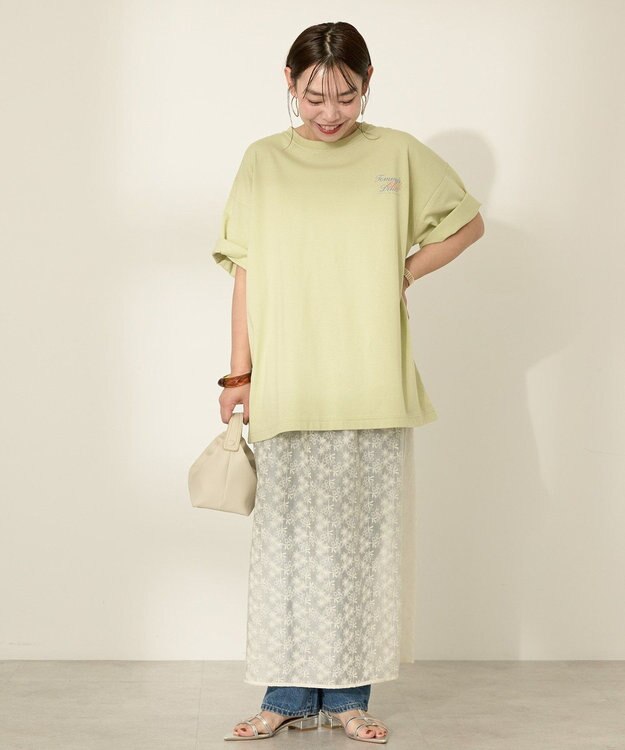 AMERICAN HOLIC バックロゴプリントTシャツ Lime Green